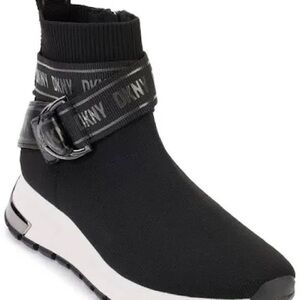 DKNY Black Sock-Style Sneakers with Chunky Sole